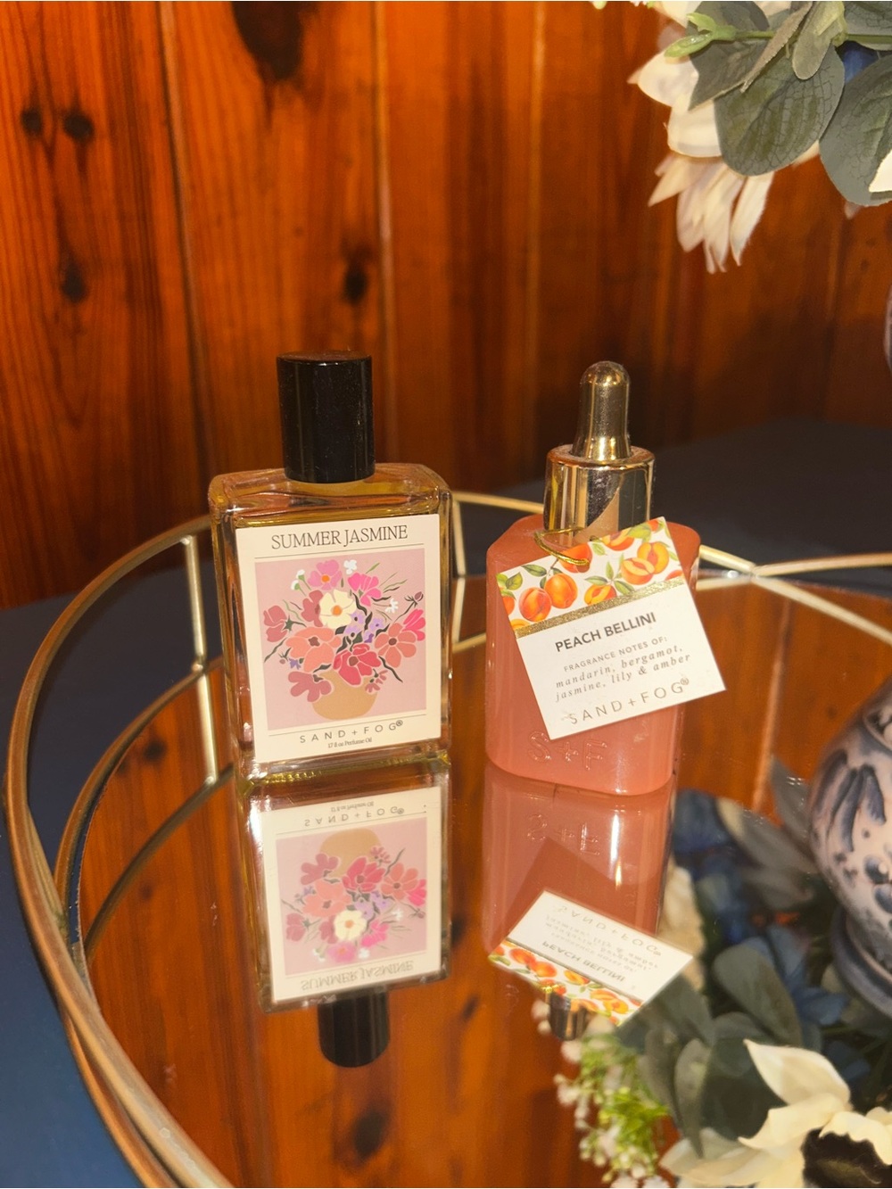 Sand + Fog Summer Jasmine & Peach Bellini Body Oil Duo - Pink
